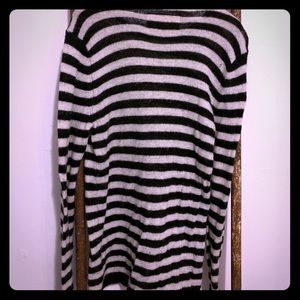 Black and white striped wool sweater